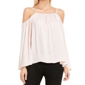 NWT Vince Camuto Pink Cold Shoulder Blouse Large